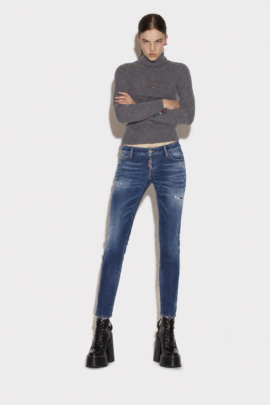 NWT Dsquared2 Jennifer Jean Skinny Blue Wash Stretch Jeans IT44 US8 Italy